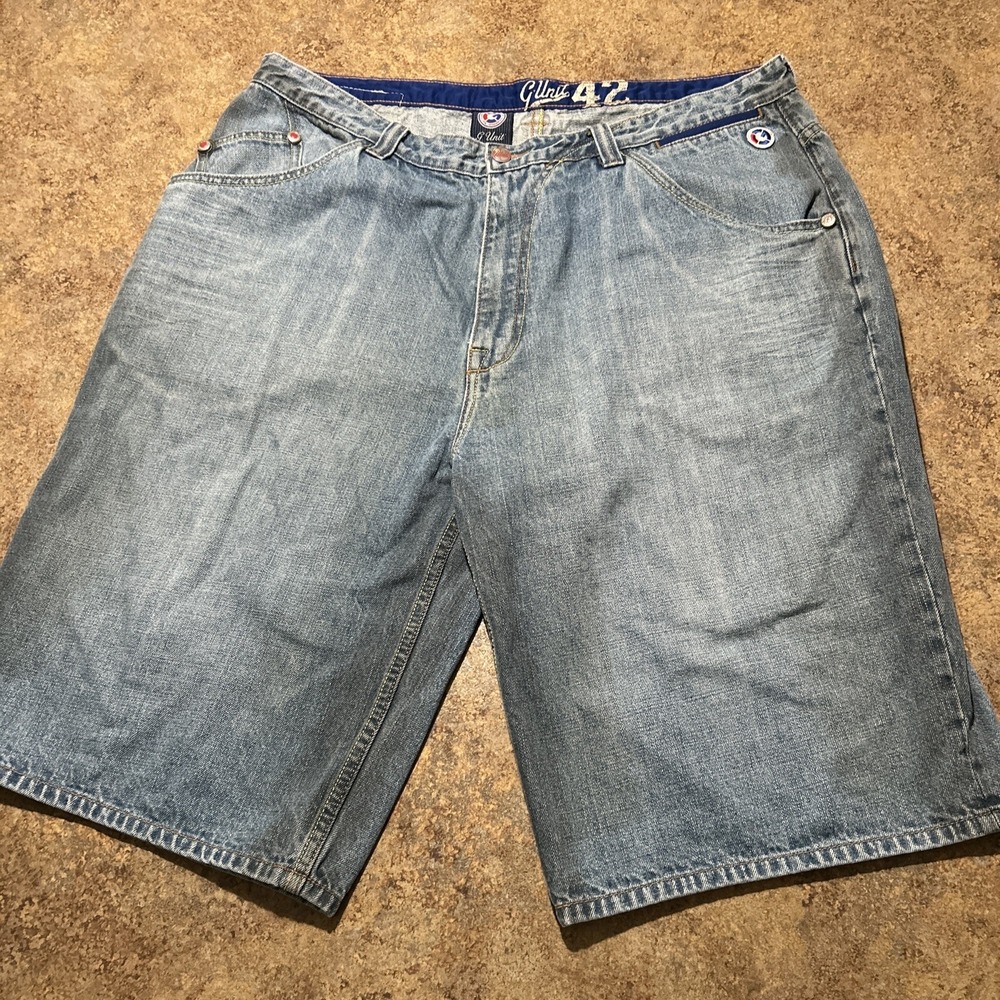 G Unit Denim Jean Shorts Relaxed Fit Blue Mens Size 42x14 Y2k Baggy Hip Hop